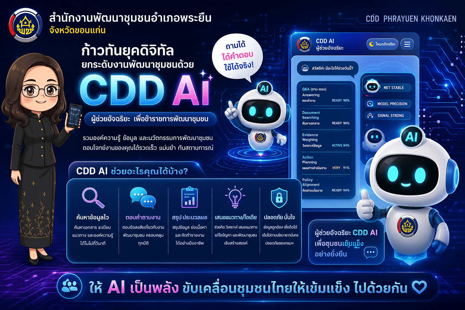 วิดิทัศน์ CDD Ai. แพลตฟอร์มผู้ช่วยพัฒนากรอัจฉริยะ (Intelligent Development Assistant Platform)